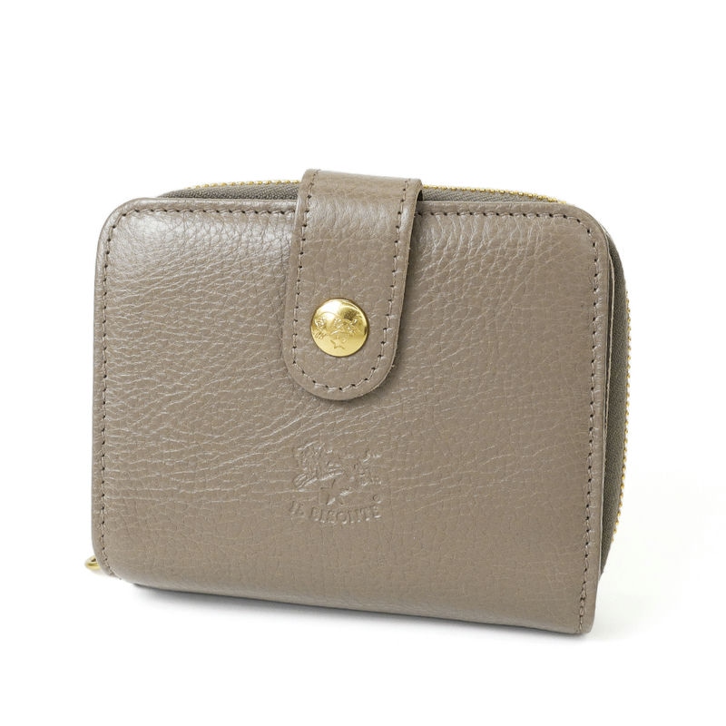 Brandol / IL BISONTE イルビゾンテ 二つ折り財布 レザー グレージュ