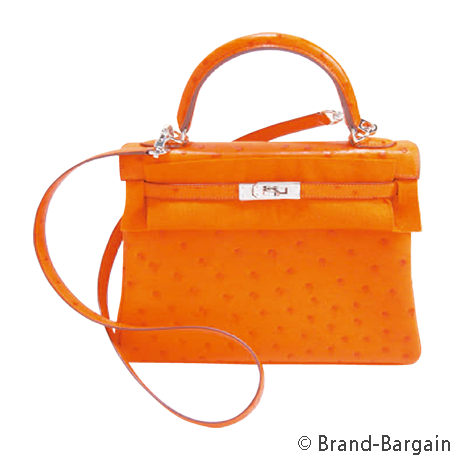HERMES(エルメス)/ケリー25（内縫い）/オーストリッチ×オレンジの買取
