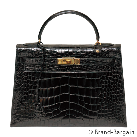 HERMES(エルメス)/ケリー28（内縫い）/ボックスカーフ×ブラックの買取