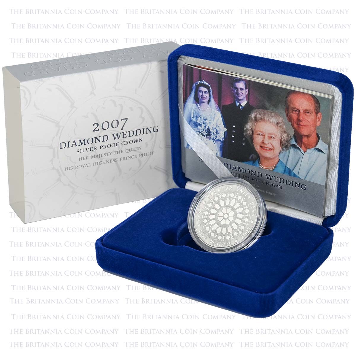 Silver Proof 2007 Diamond Wedding £5 : Royal Mint Coin | The