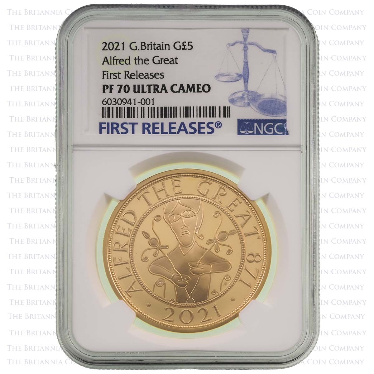 2021 Alfred The Great Gold £5 PF 70 First Releases