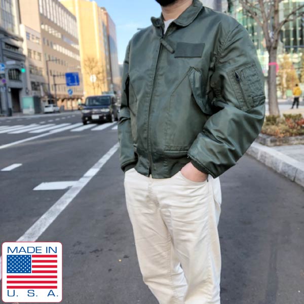 希少 名品 USA製 実物 米軍 CWU-36/P フライトジャケット L アラミド