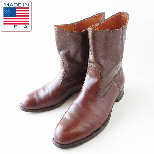 60s USA製 CROSBY SQUARE ペコスブーツ 茶系 27cm ハウス型ユニオン