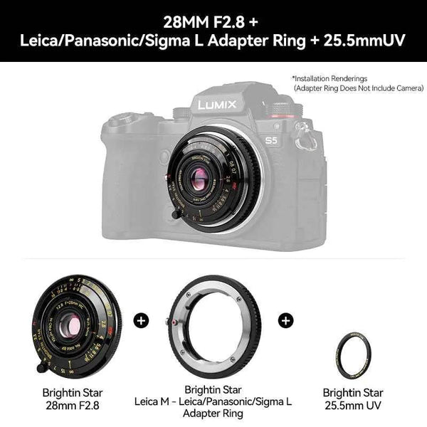 Brightin Star 28mm F2.8 Leica M Mount Full Frame Pancake Lens