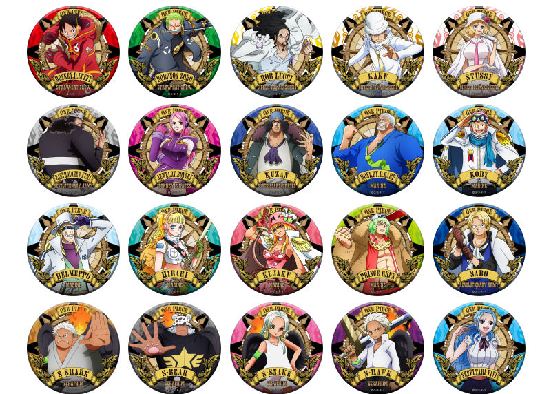 ワンピース 麦わらストア 海軍組織図缶バッジ フルコンプリートセット