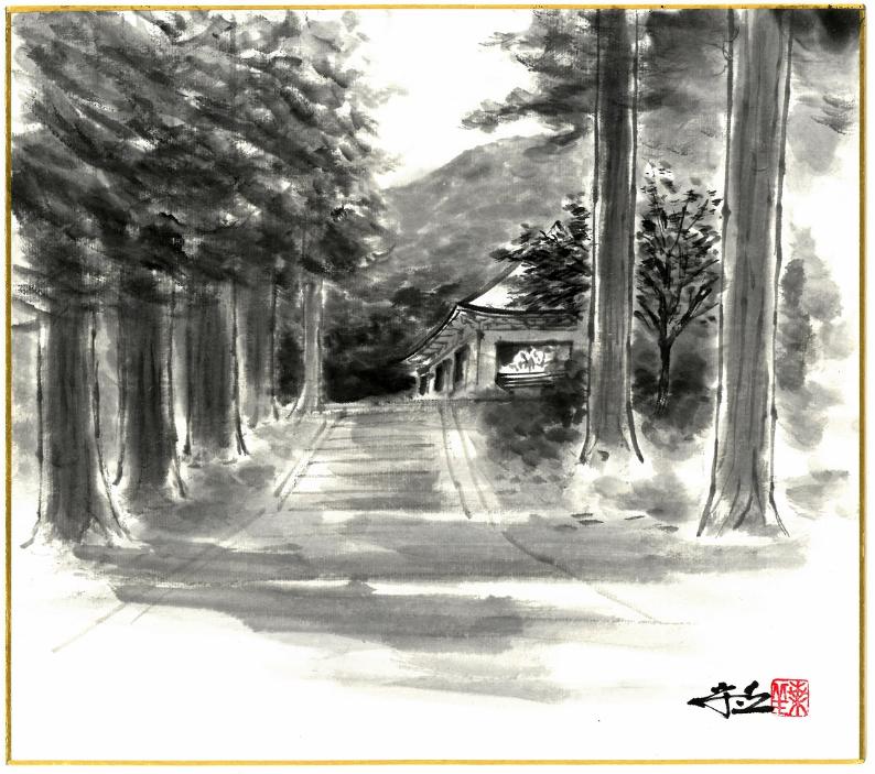 水墨画 風景画27✖️24アクリル 水墨画 風景画27✖️24アクリル