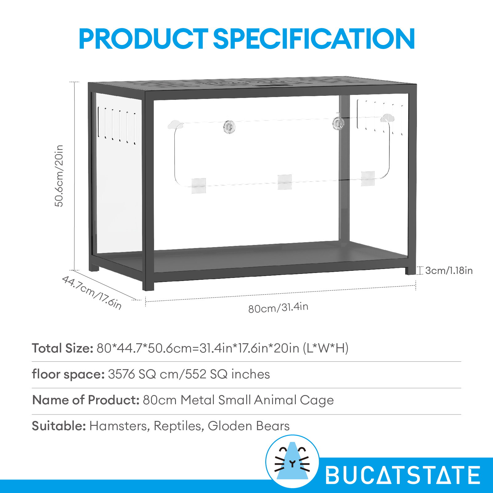 BUCATSTATE Metal Small Animal Cage 2.0