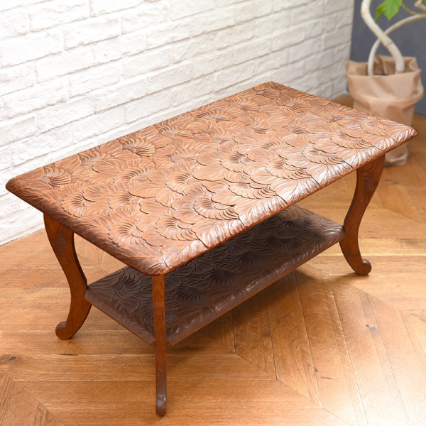 伝統工芸 軽井沢彫 桜柄 サイドテーブル 花台 飾り台 高さ61cm 伝統