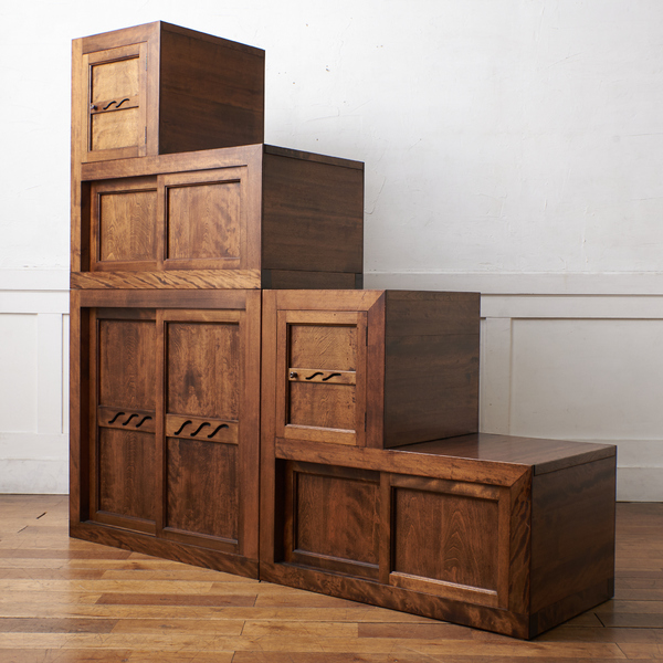 木製階段型箪笥 ダークブラウン 木製階段型箪笥 ダークブラウン 木製