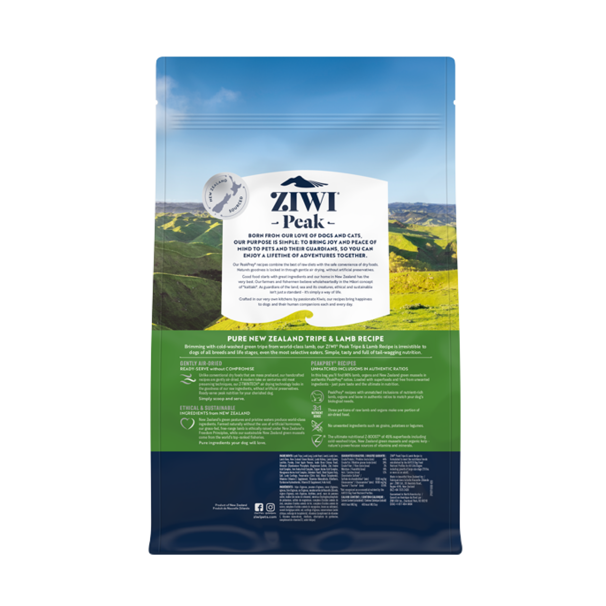 犬用】ZIWI エアドライ・ドッグフード トライプ＆ラム（羊肉&胃