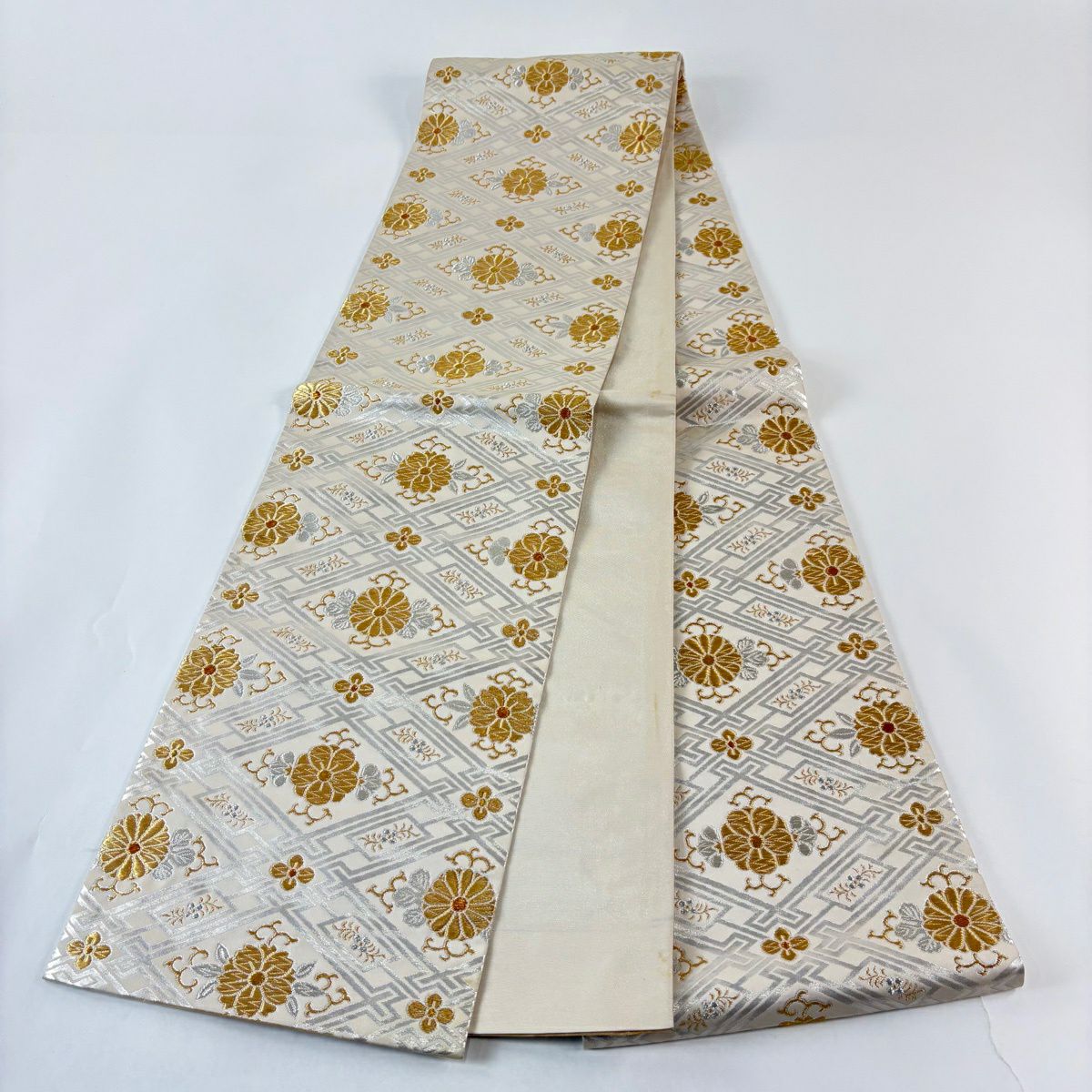 美品】 袋帯 名品 九代目 坂東三津五郎 襲名記念 花菱 金銀糸 箔