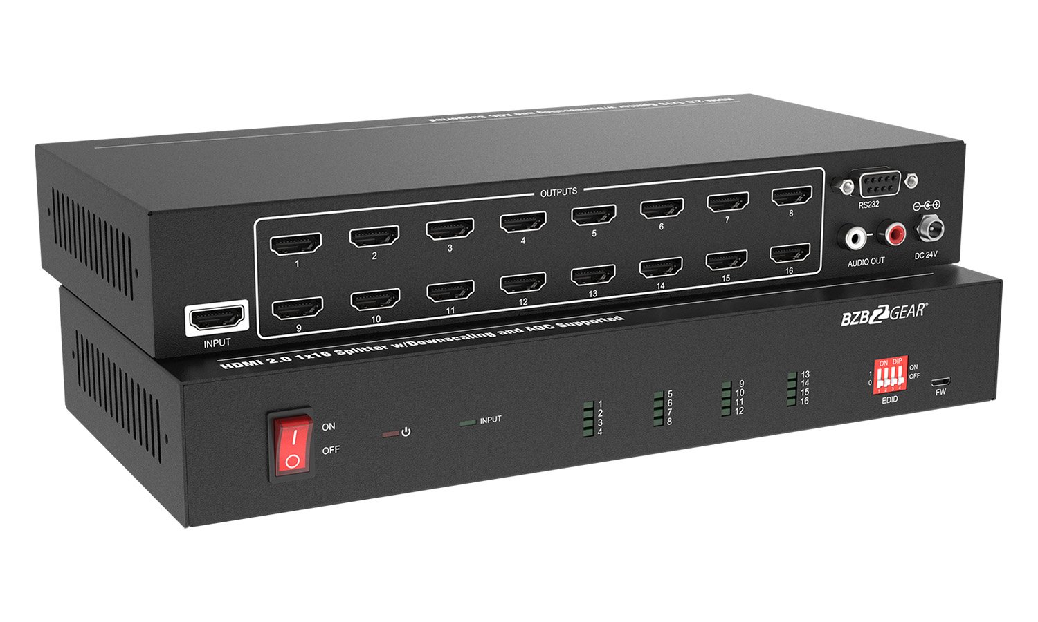 1x16 4K UHD HDMI Splitter/Distribution Amplifier with Downscaling