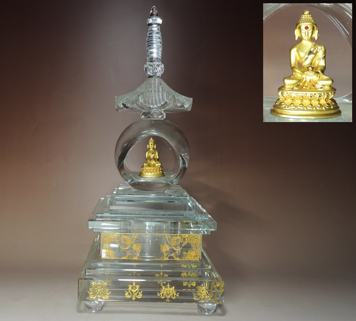 仏教美術 大唐貞観 仏舎利塔 舎利容器 五輪塔 検 クリスタル 水晶 硝子