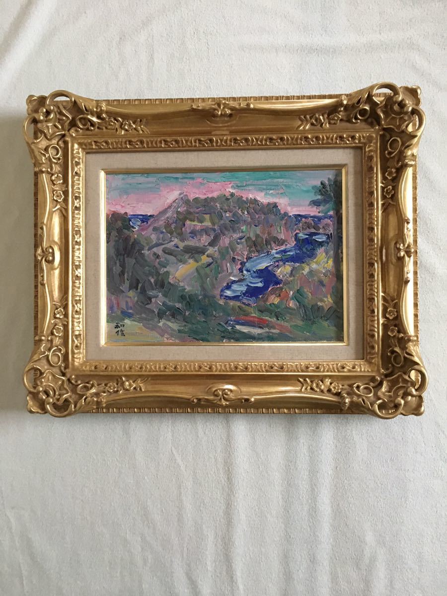 小林和作 真作保証 金地色紙に油彩 最終出品 小林和作 真作保証 金地