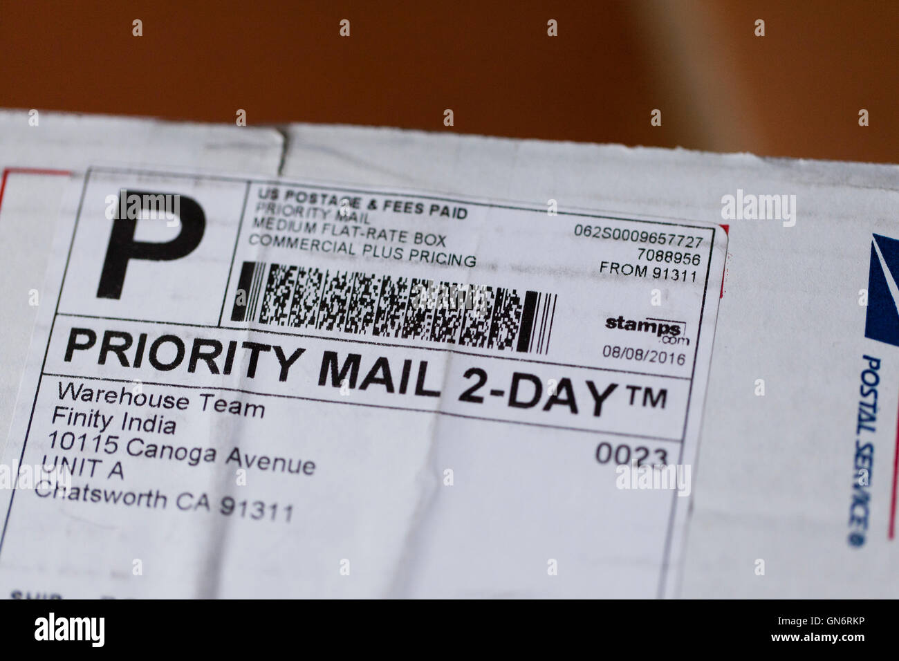 USPS Priority Mail 2-Day shipping label on package ( priority mail