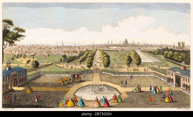 アンティーク版画 リトグラフNEW PALACE ST JAMES PARK