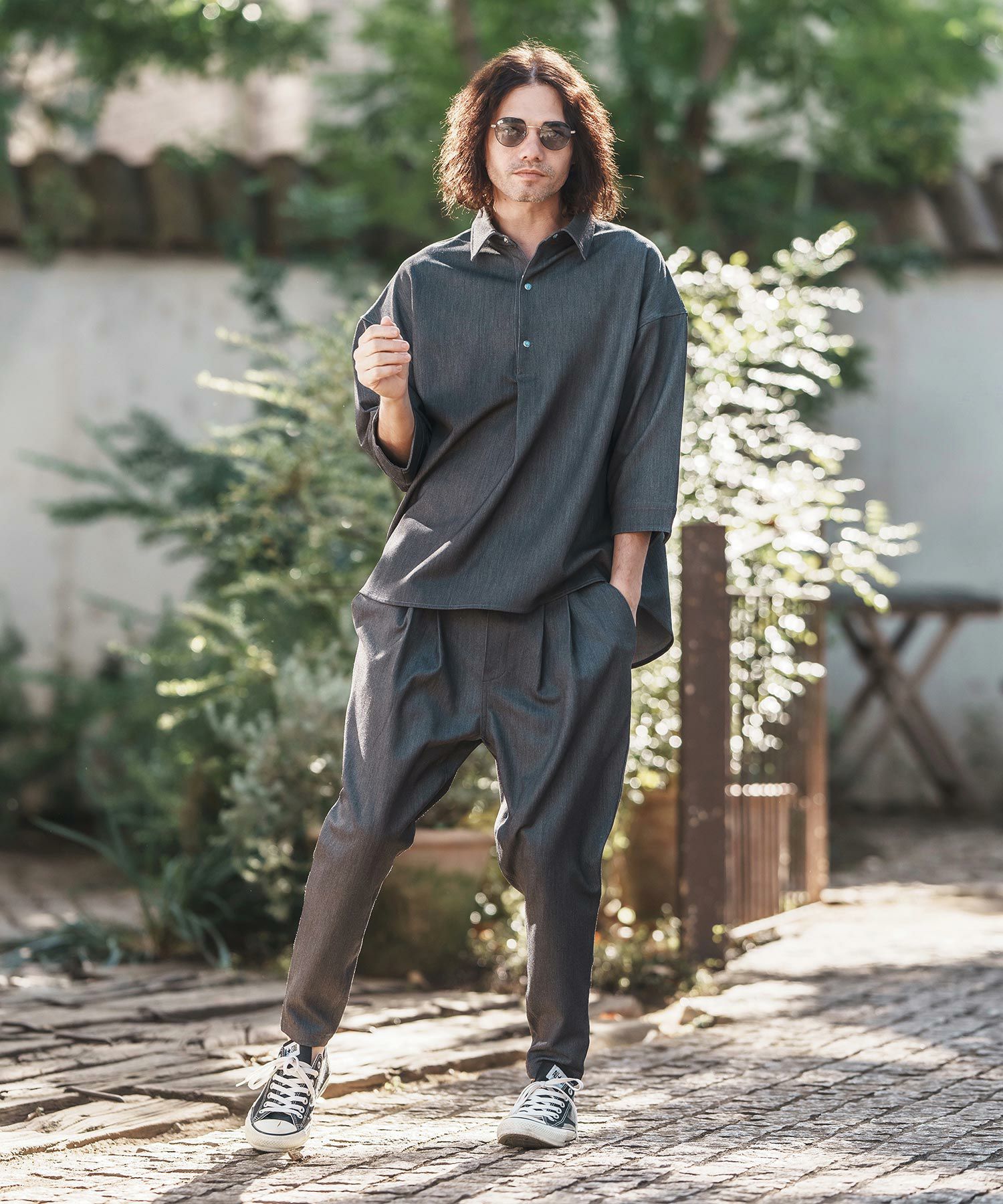 CAMBIO(カンビオ)】Denim Like Drape Sarrouel Pants サルエルパンツ