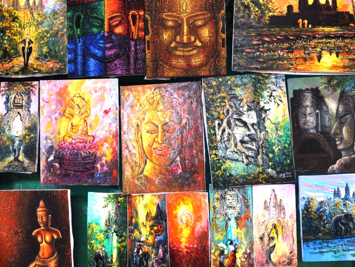 カンボジア アンコールワット遺跡 絵画 油絵 カンボジア アンコール