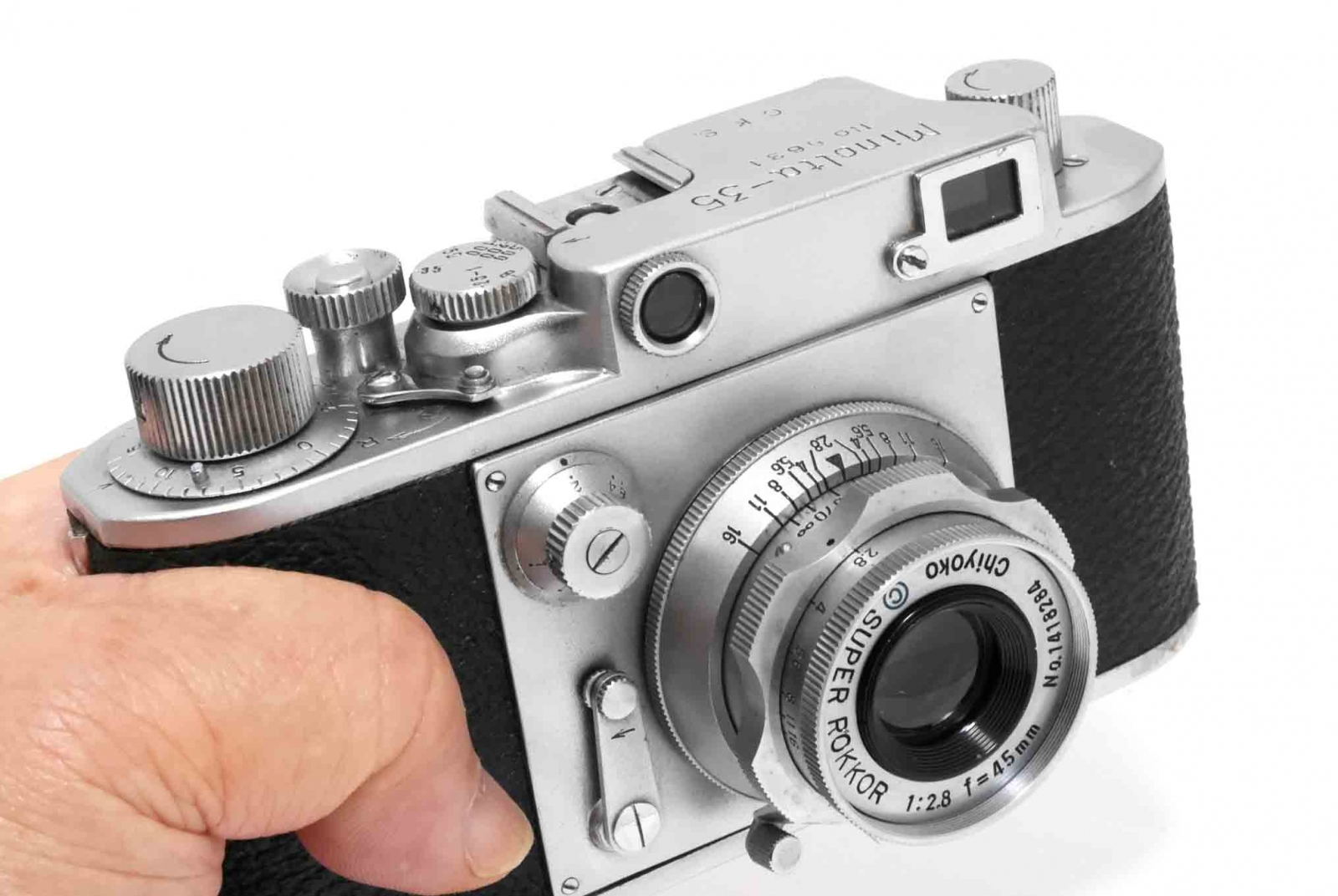 フィルムカメラ Minolta 35 Model E ROKKOR 1:2.8 f=45mm フィルム