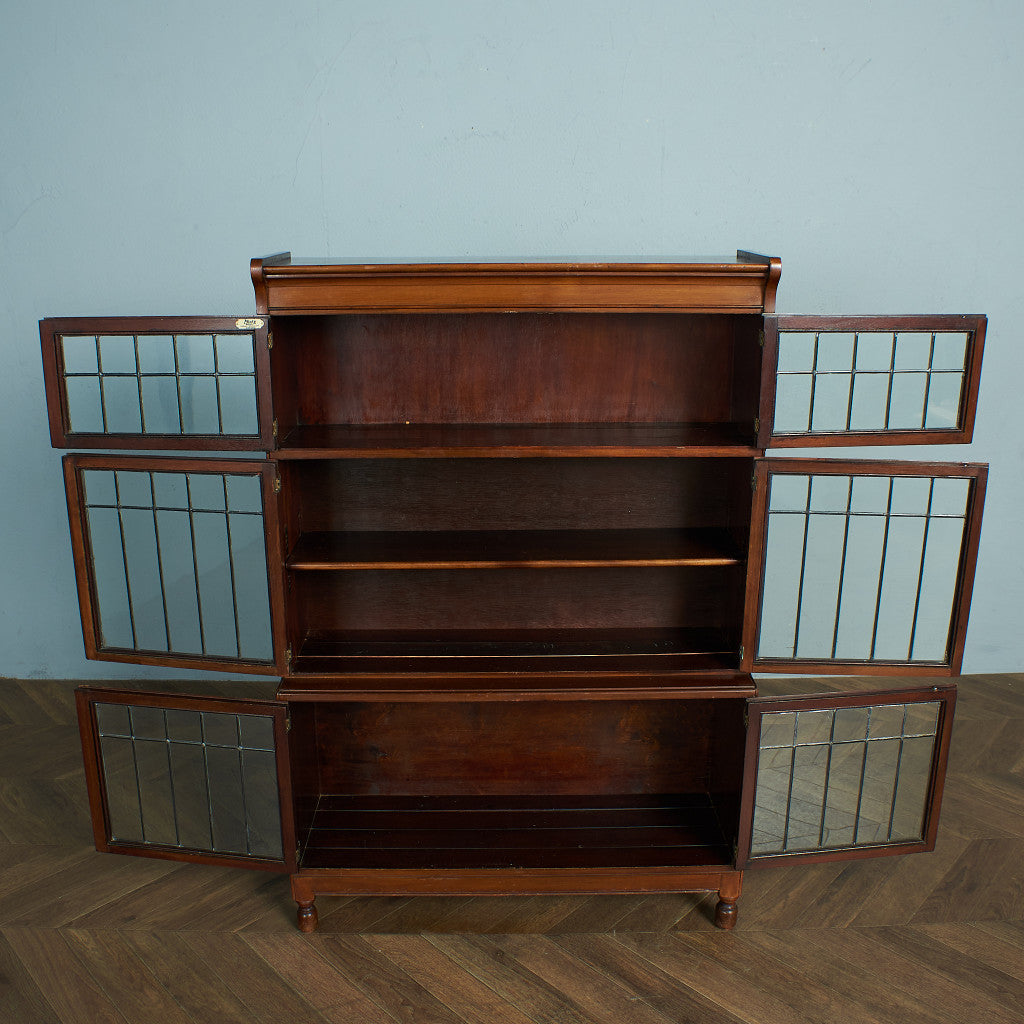 アメリカン・ヴィンテージガラスの跳ね上げ式スタッキングブックケース