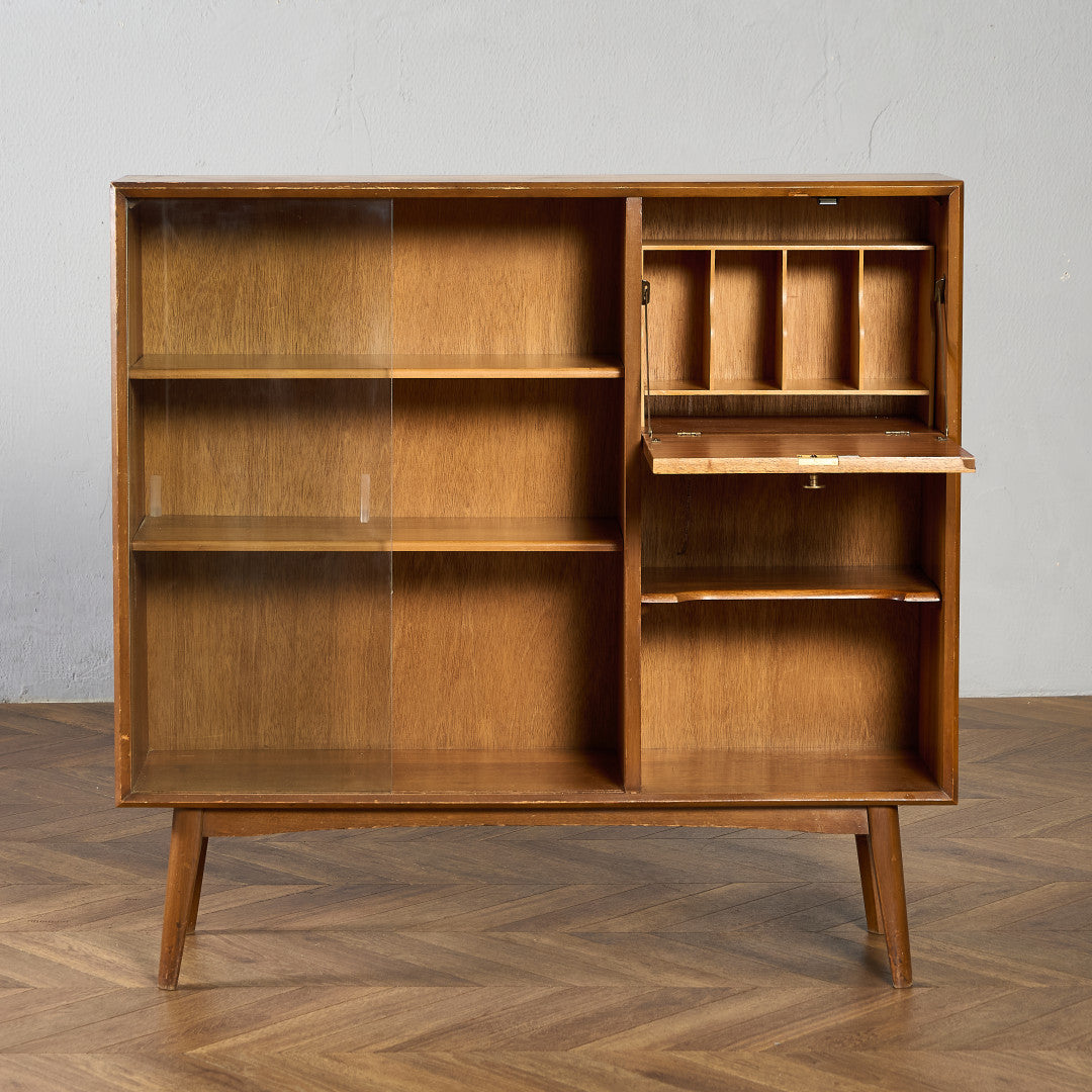 アメリカン・ヴィンテージガラスの跳ね上げ式スタッキングブックケース