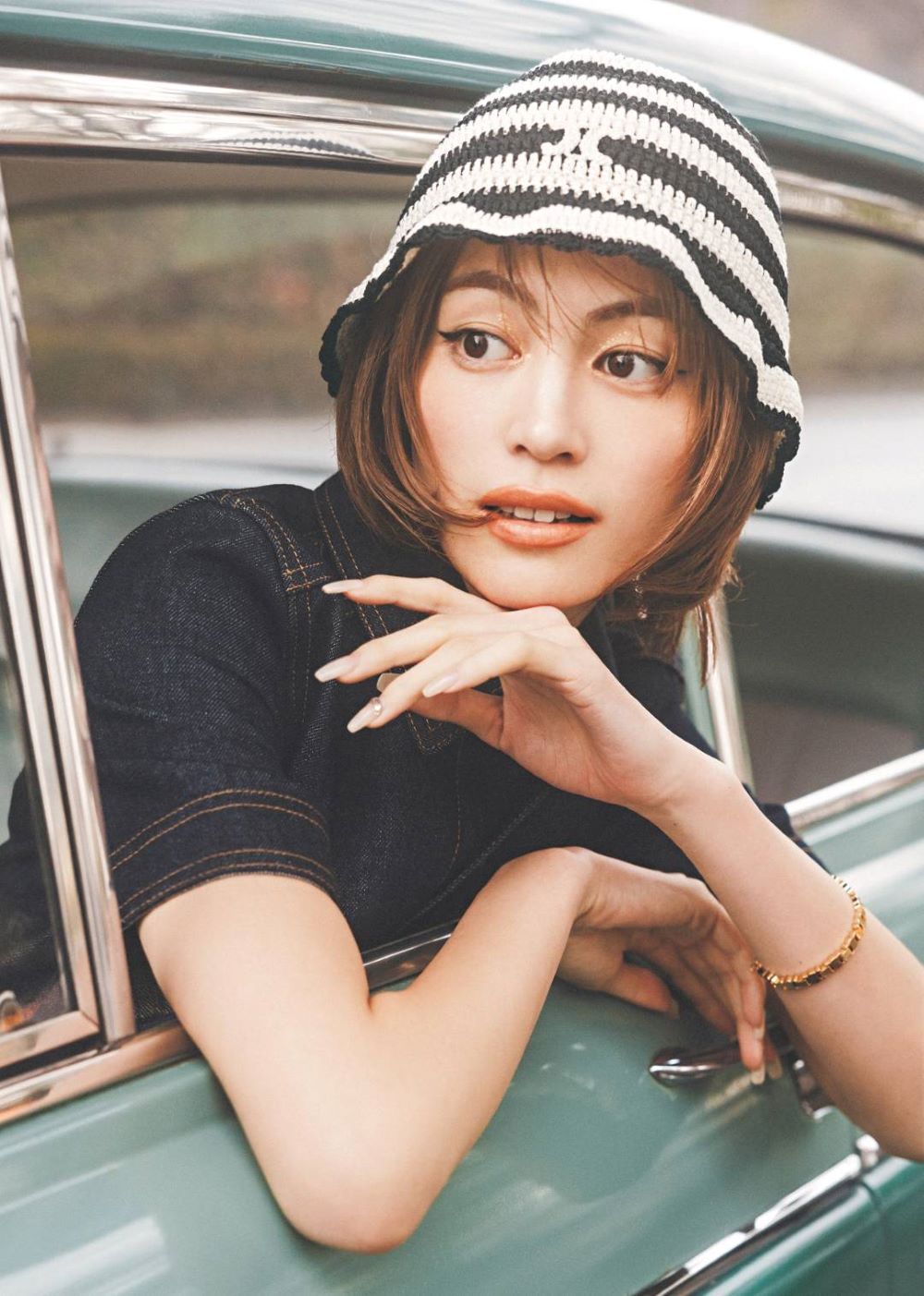 CELINE ニット帽 黒 セリーヌ ビーニー ユニセックス CELINE ニット帽