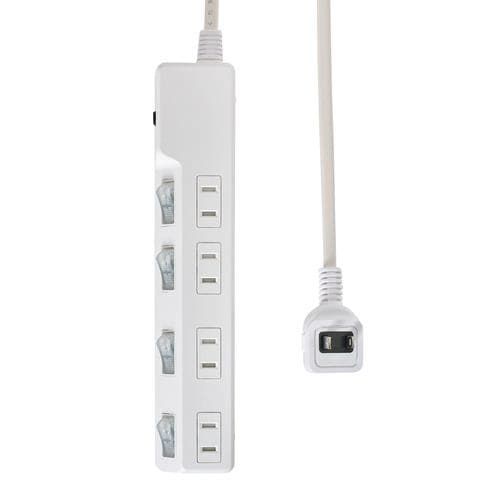 ELPA WLK-R43BW 電源タップ 4個口 3m 耐雷ブレーカー | ヤマダウェブコム