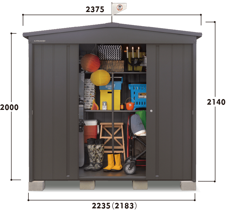 MN MN-DD2214 幅237.5cm×奥行146cmサイズ|マツモト物置の物置・倉庫