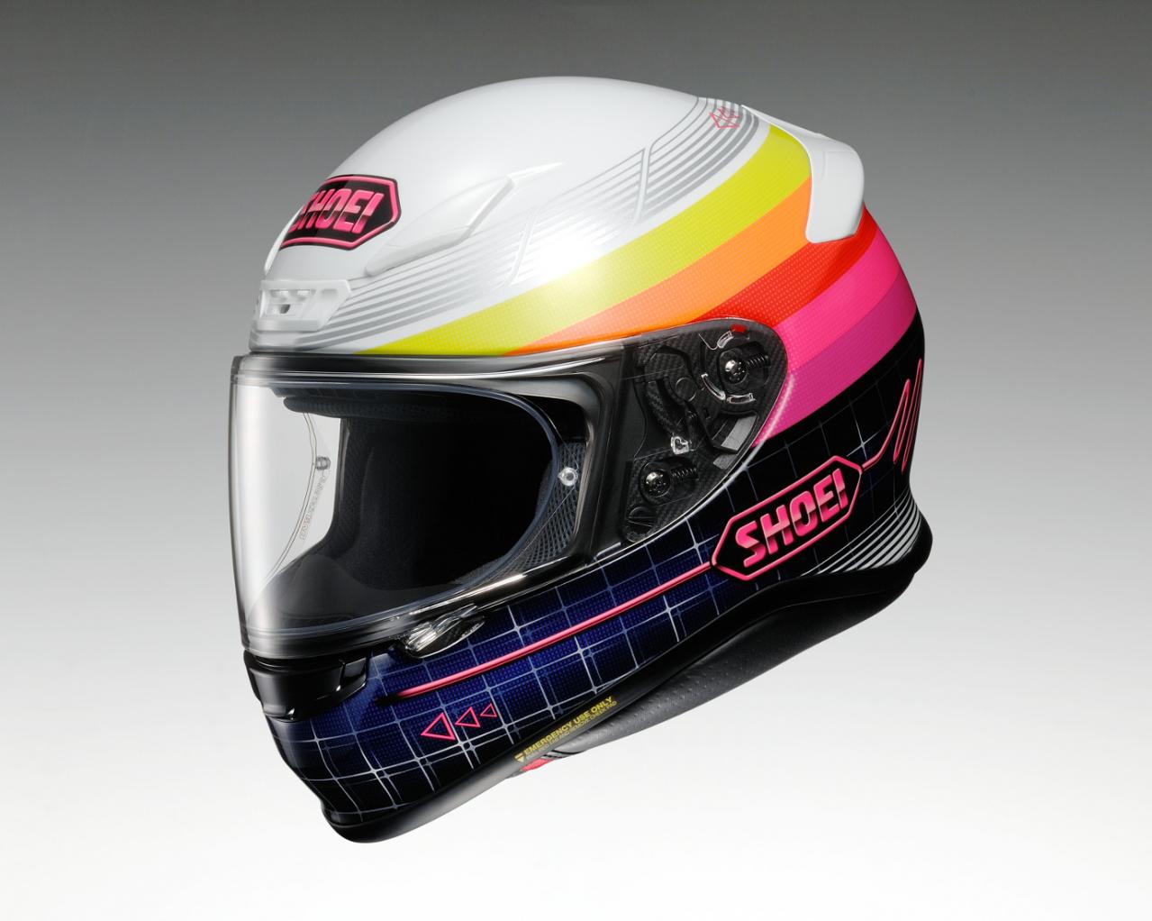 SHOEI フルフェイスヘルメット もはや斬新！ 80年代の風が漂うネオン