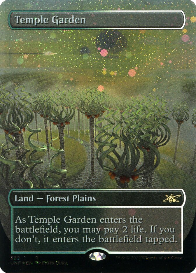 MTG】 Temple Garden UNF ギャラクシーfoil Temple Garden (Borderless