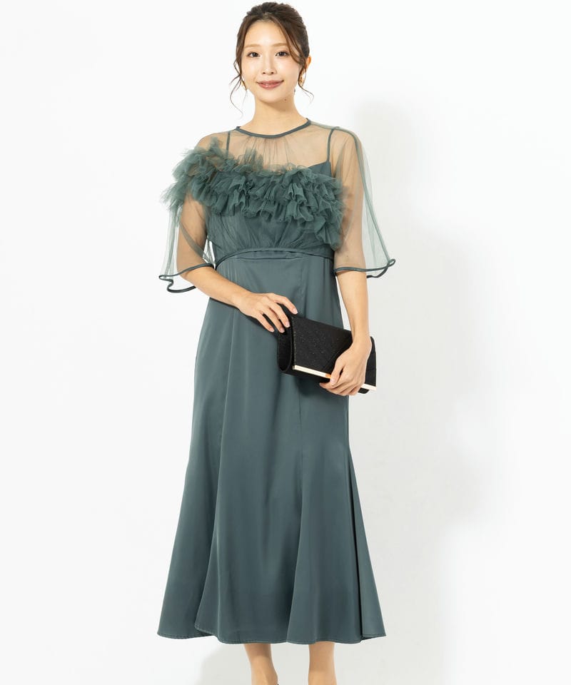 Leja レジャ ローズペプラムビスチェAラインドレス その他 x パープル