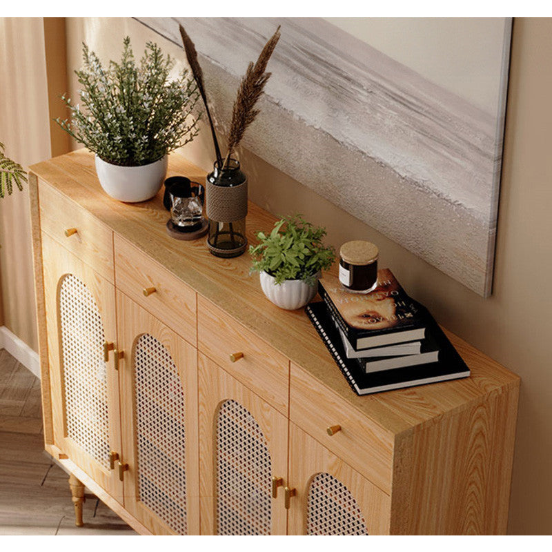 キャビネット タンス サイドボード ラタン 引出し 扉 収納 キッチン