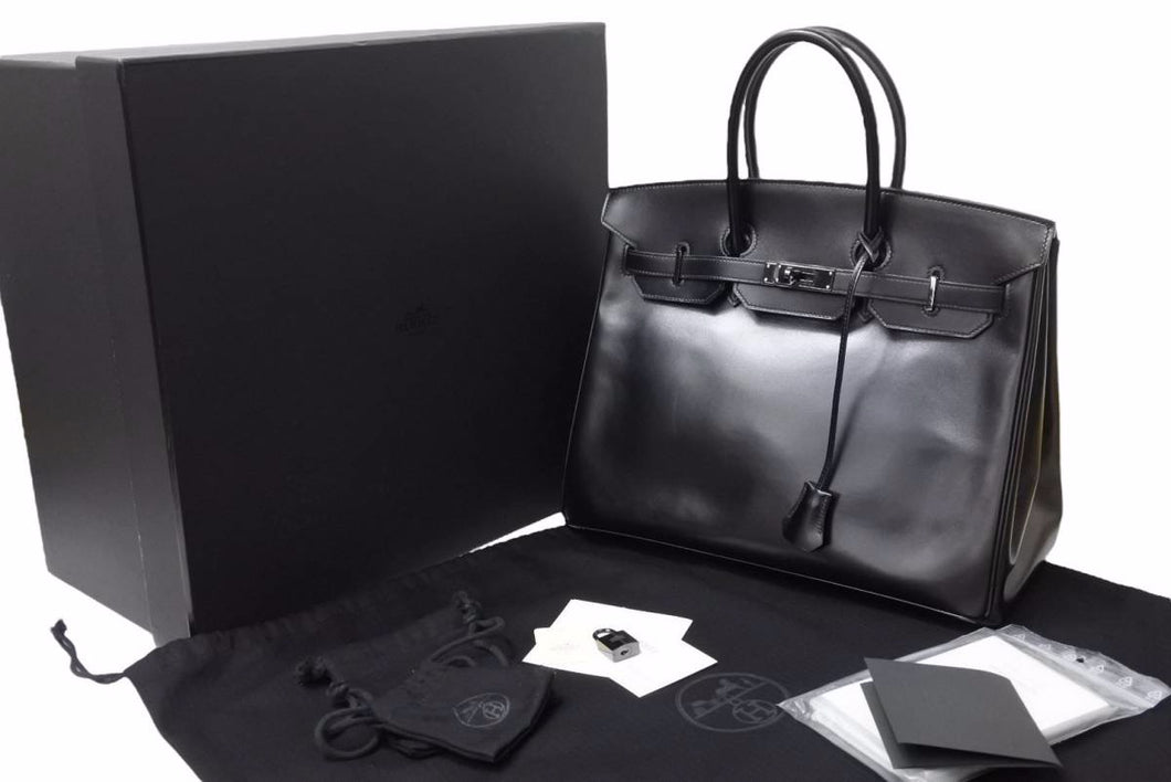 超希少 HERMES エルメス バーキン ソーブラック35 □N 美品 中古 50965