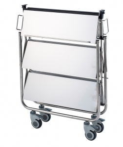 ステンレスダブルセーフティー折りたたみワゴン | 厨房機器 | 給食関連