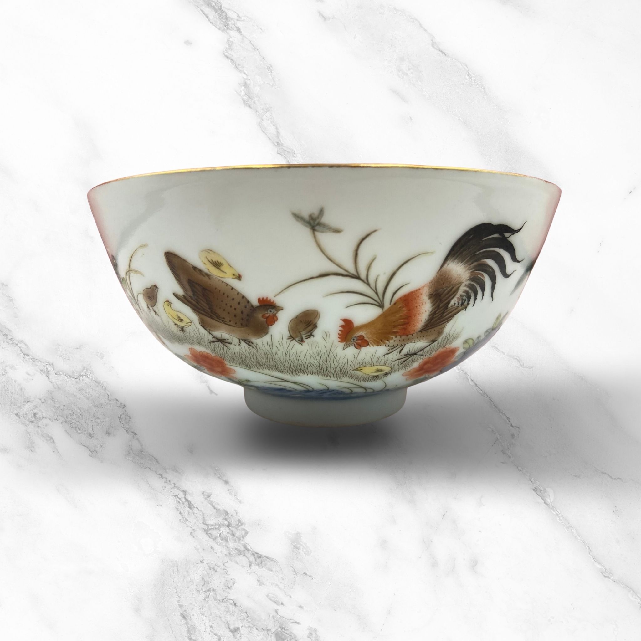清道光琺瑯彩雞公碗ENAMEL ROOSTER BOWL, QING DYNASTY, DAOGUANG