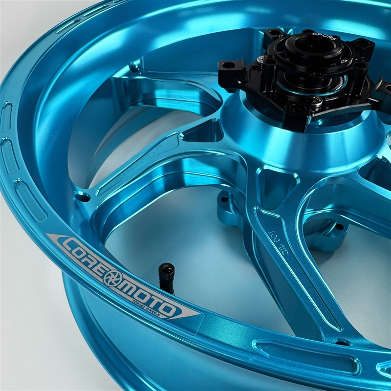 Gloss Arctic Blue Core Moto Apex-6 Lightest forged motorcycle