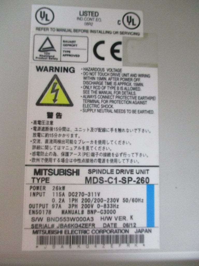 Mitsubishi Spindle Drive MDS-C1-SP-260
