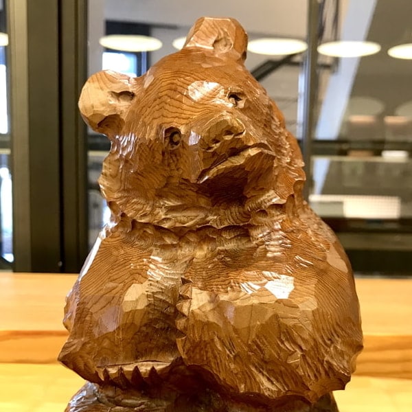 希少 大和正幸 木彫り熊 ガラス目 北海道 木彫熊 木彫り 大和彫 Amazon