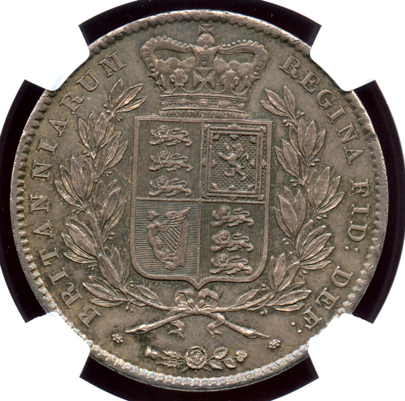 イギリス1844年ヴィクトリア女王ヤングヘッドクラウン銀貨 MS64