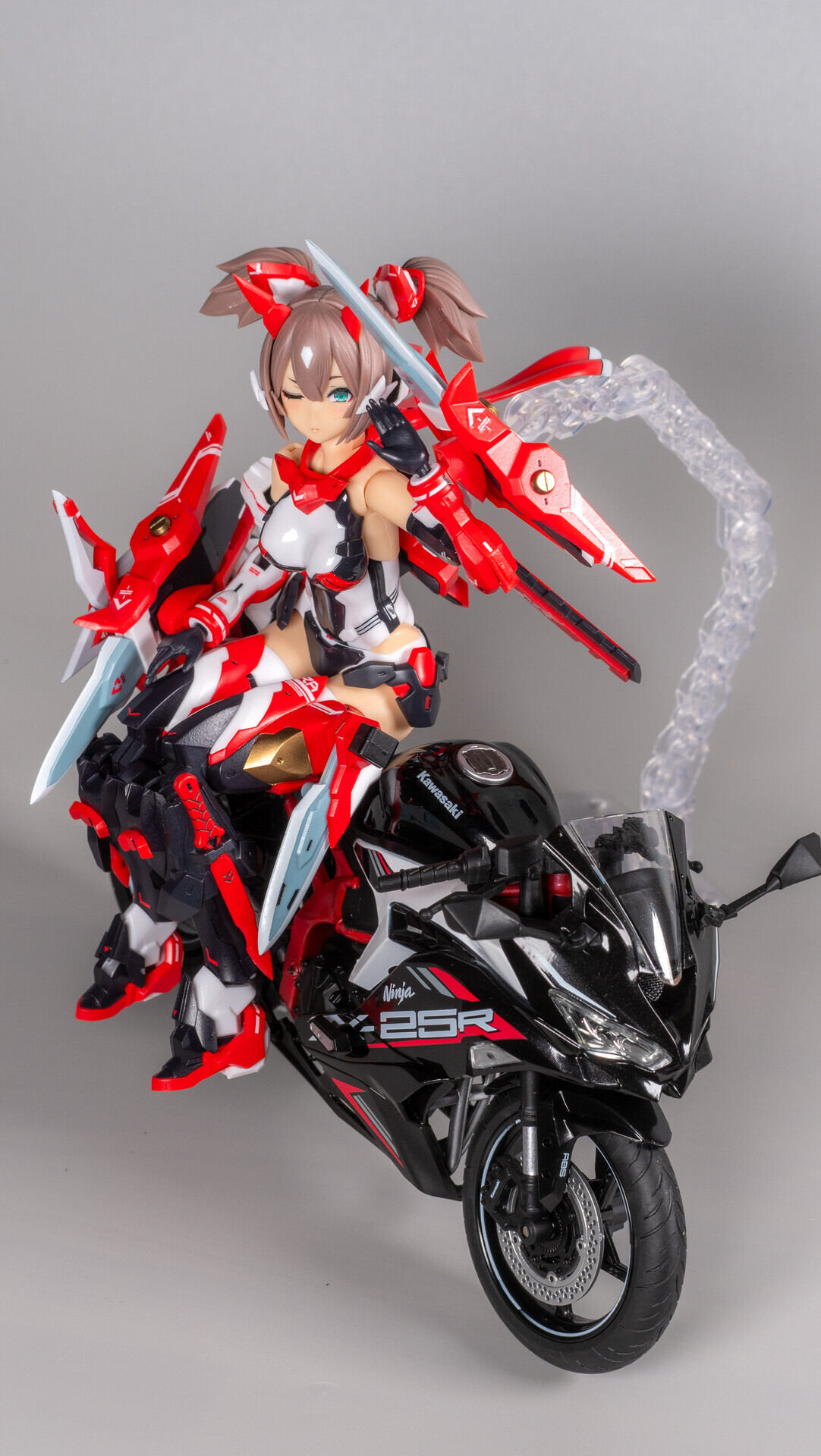 製作レビュー】#メガミデバイス 朱羅 忍者 枢 を1/12バイク Kawasaki