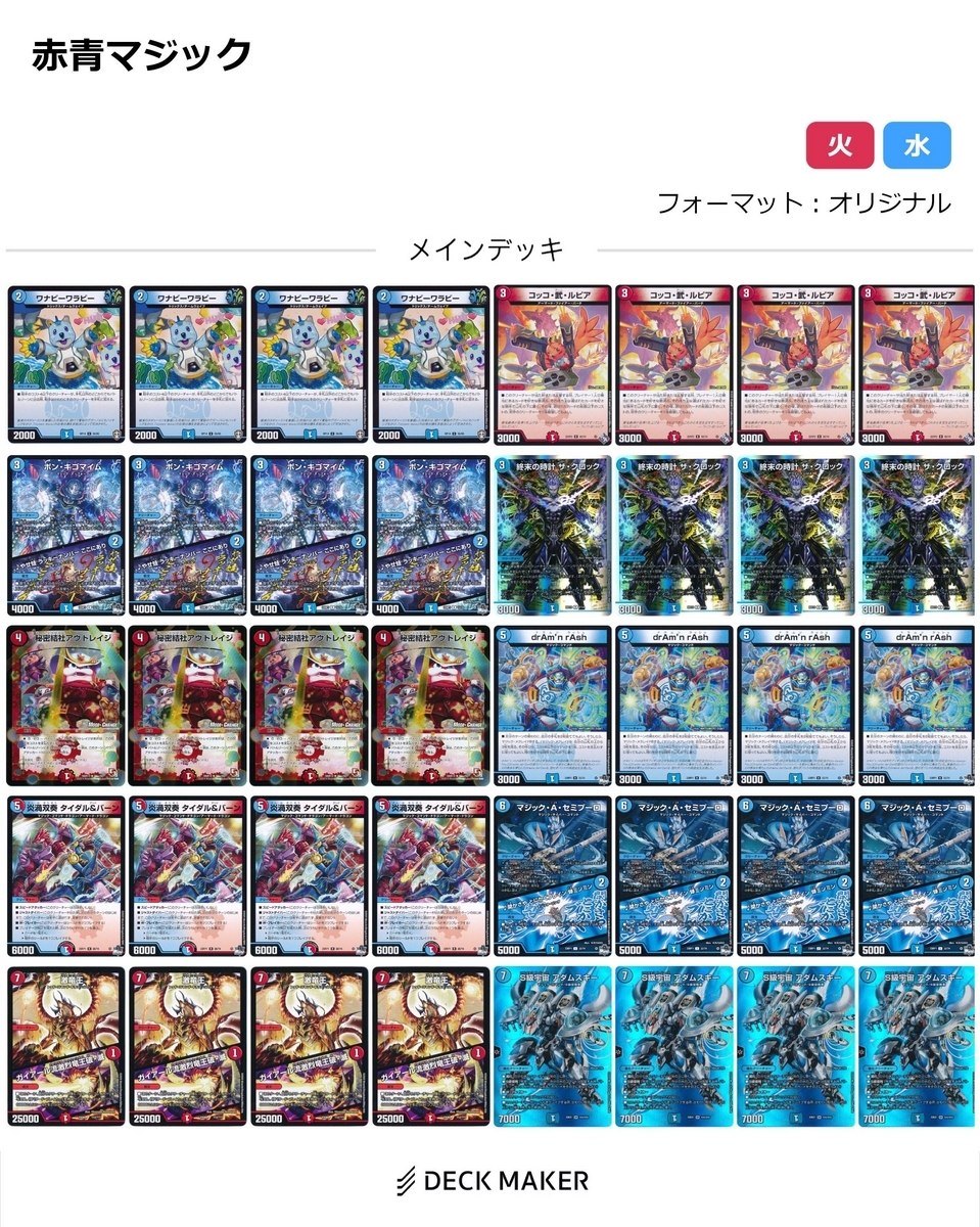 デュエルマスターズ 赤青マジック デッキ 微高レート デュエマ 赤青
