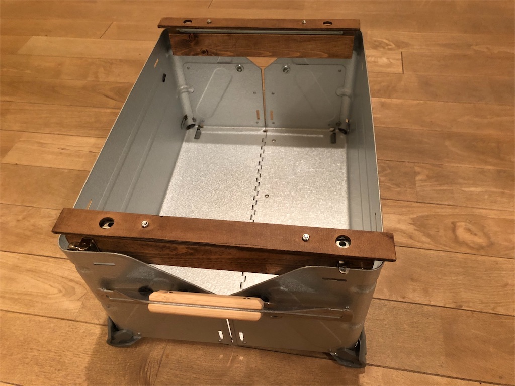 スノーピーク シェルフコンテナ25 スライド天板 自作 スノーピーク