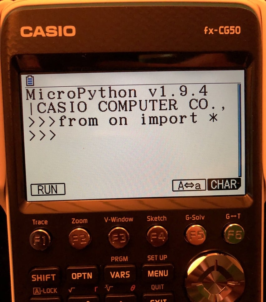 Python snakes its way to the CASIO Graphing fx-CG50 PRIZM