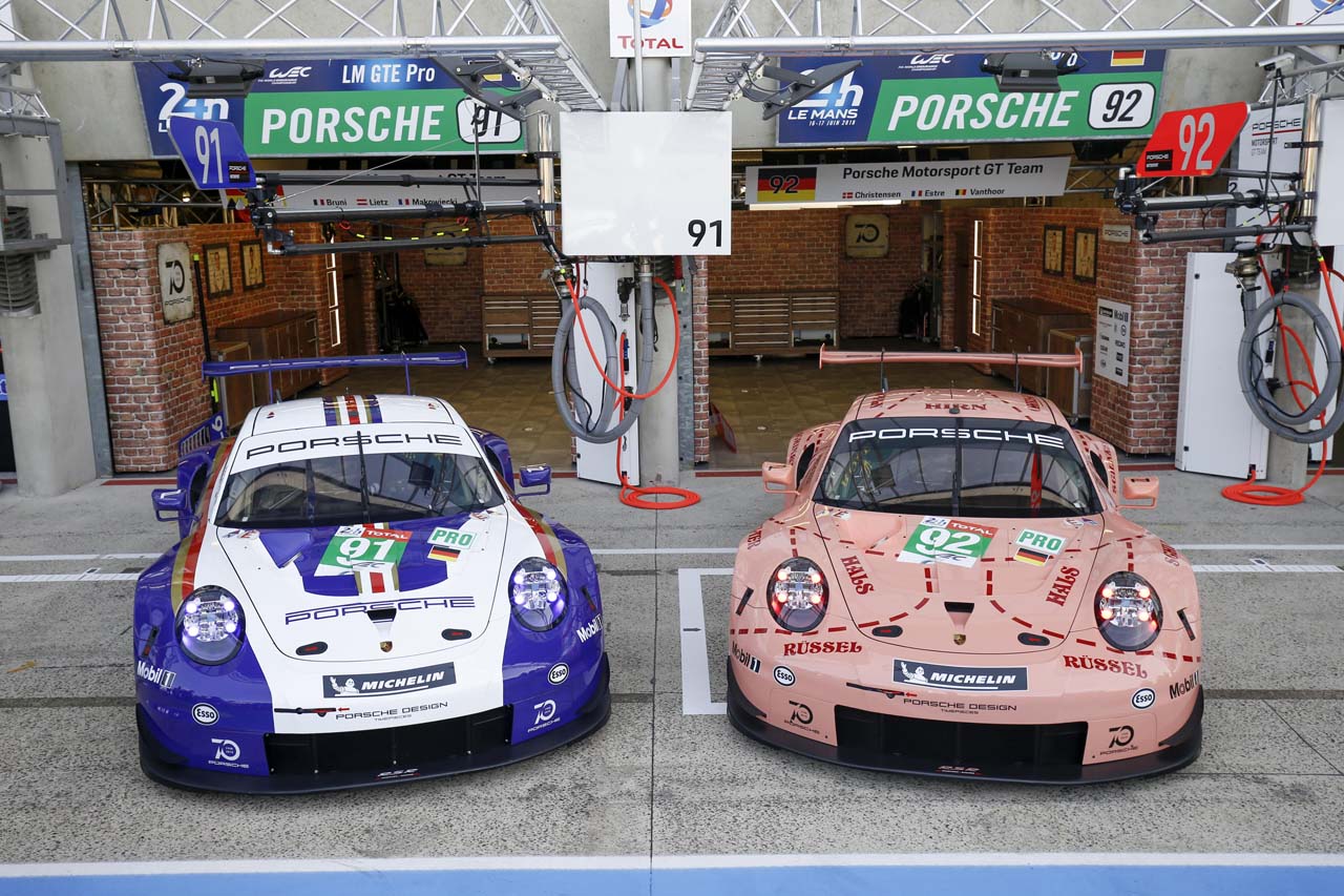 WEC：ポルシェ、往年の名車を再現。復刻カラーの911 RSRがル・マンに