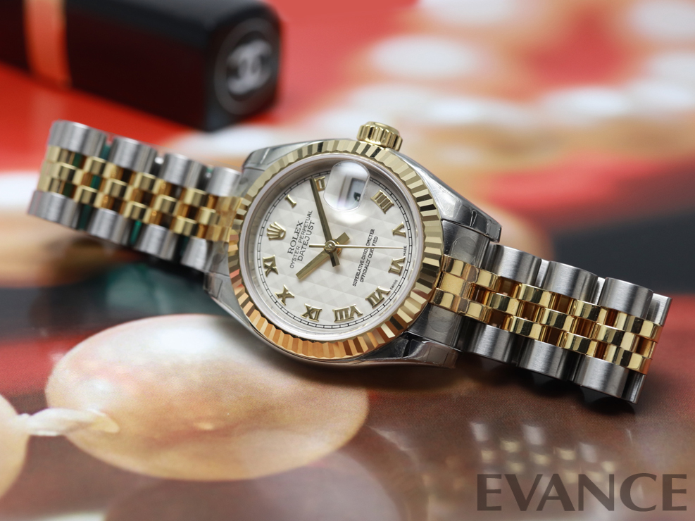 ロレックス時計レディースベルトコンビ