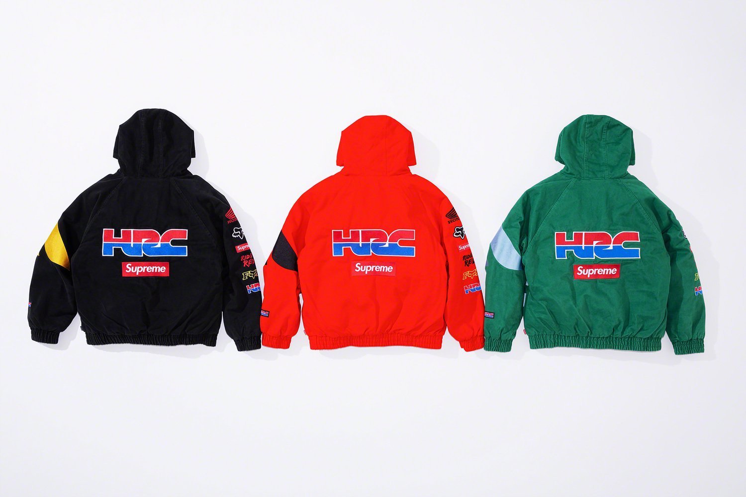 FW19 Supreme × Honda × Fox Racing Puffy Zip Up Work Jacket