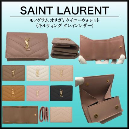 ベージュ系 Saint Laurent(サンローラン) 折りたたみ財布(レディース
