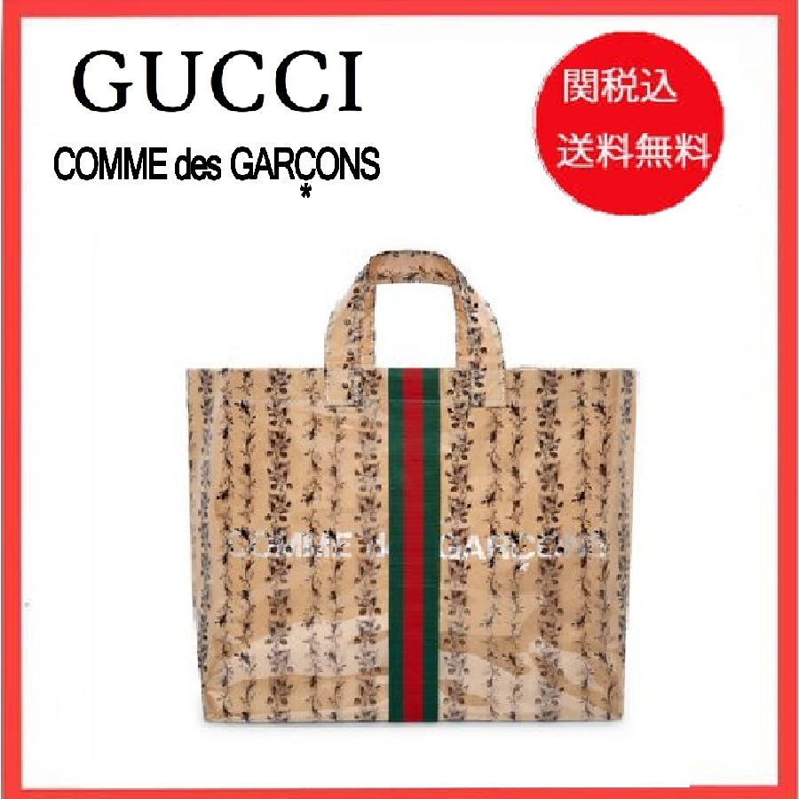 コラボ 関税込 Gucci Comme des Garcons Paper Tote Bag 花柄 (GUCCI