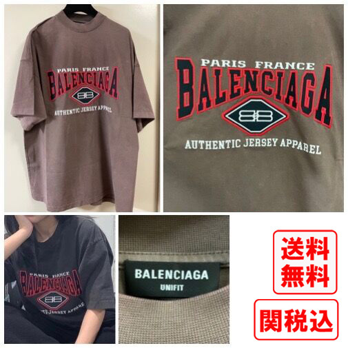 関税・送料込 Balenciaga Authentic ブラウン Tシャツ (BALENCIAGA/T