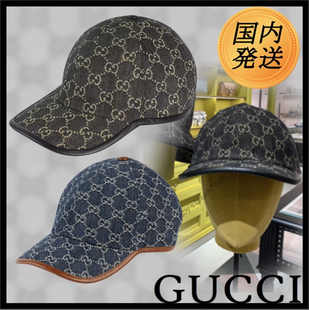 ユニセックス【国内発送☆GUCCI】GGデニム ベースボールキャップ